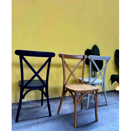 Bistro : Ghế Đơn Lưng Tựa X - Màu Xanh Đen